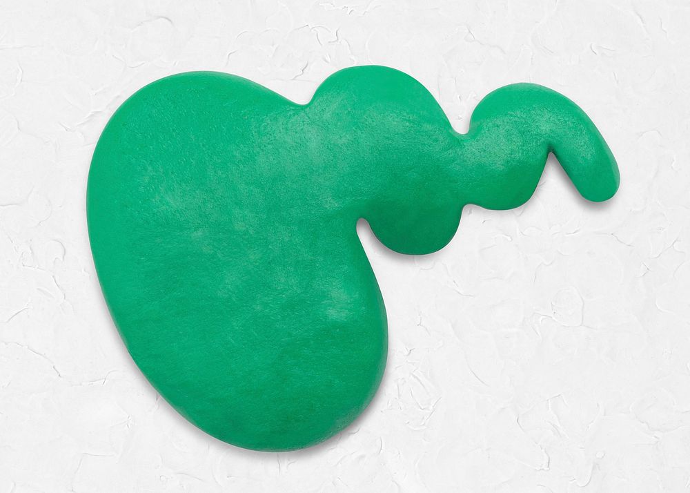 Clay irregular shape in green handmade creative art