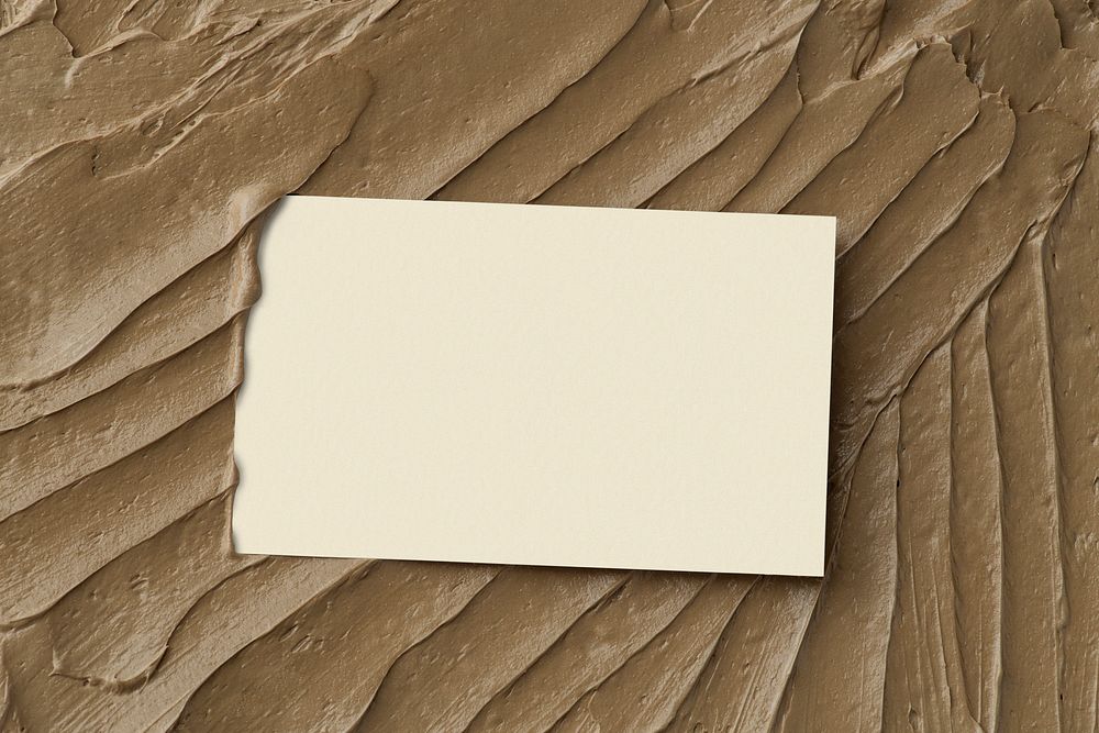 Brown frosting texture background with business card