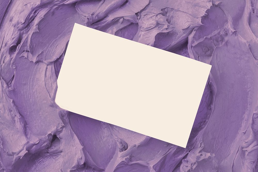 Purple frosting texture background with business card