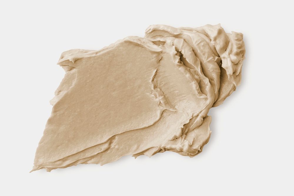 Beige cream smear texture isolated