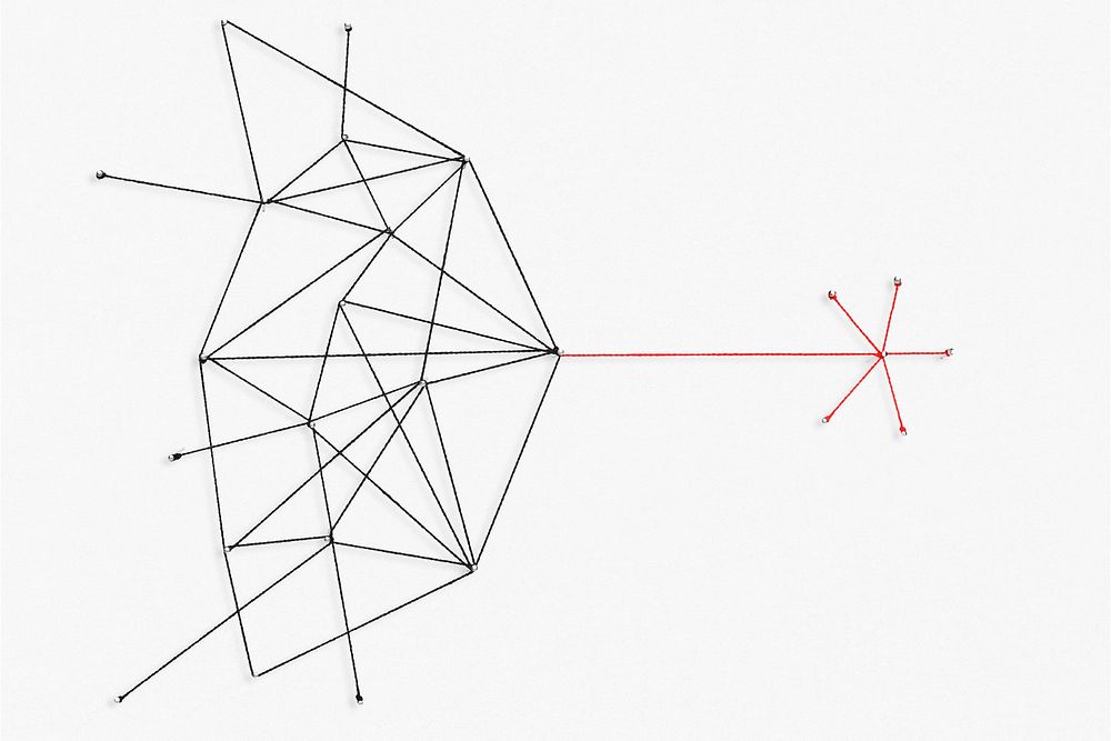 Business network background, connecting dots, technology design