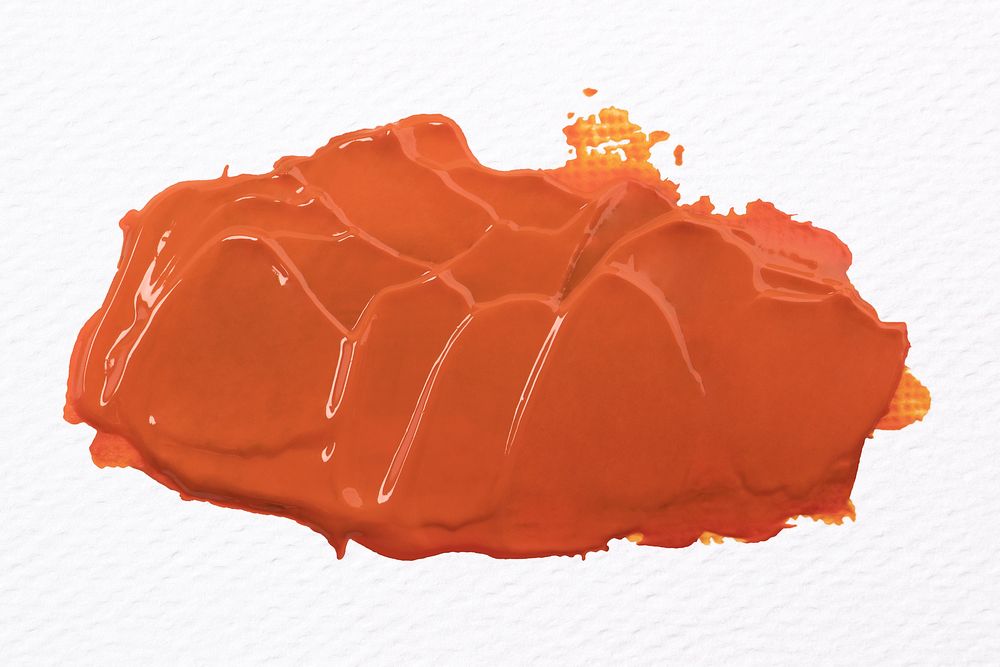 Orange paint smudge textured brush stroke creative art graphic