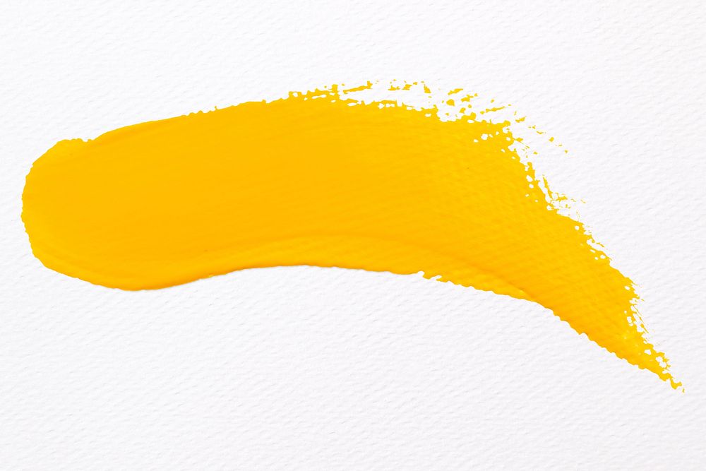 Yellow paint smear textured brush stroke creative art graphic