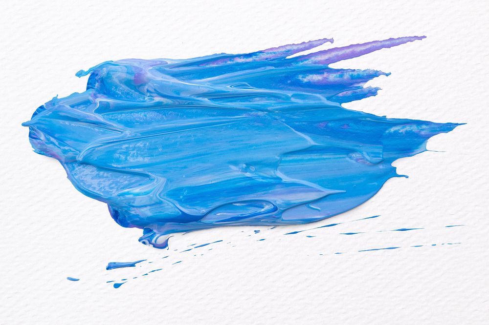 Blue paint smear textured brush stroke creative art graphic