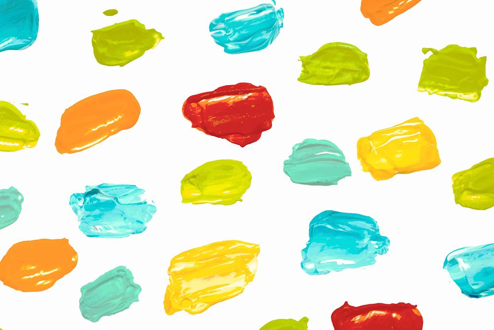 Paint smear textured background vector in colorful pattern for kids