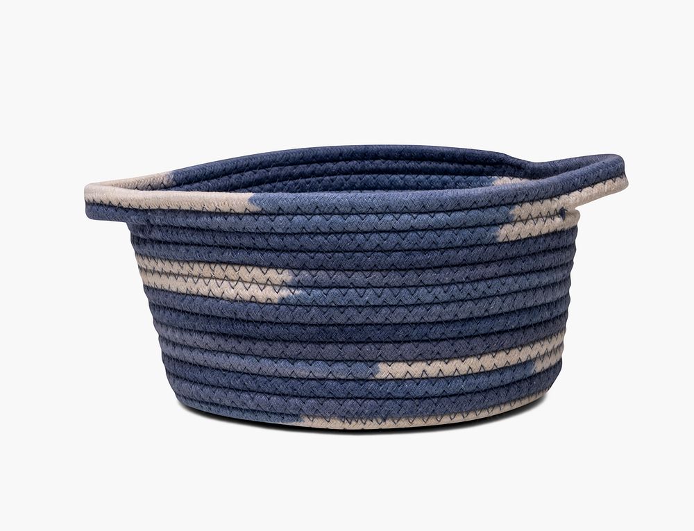 Blue woven basket for home decor