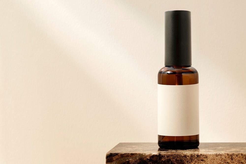 Essential oil spray bottle, aromatic beauty product 