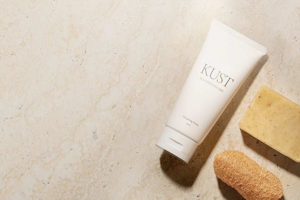 Cosmetic tube mockup psd, spa product packaging