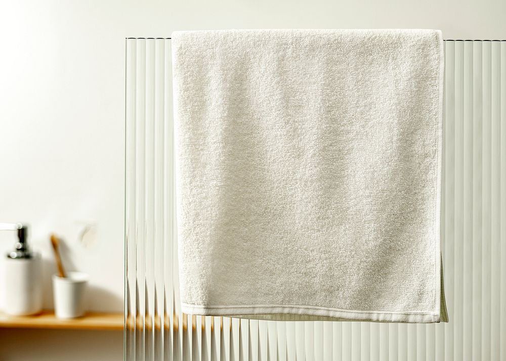 Towel hanging in shower
