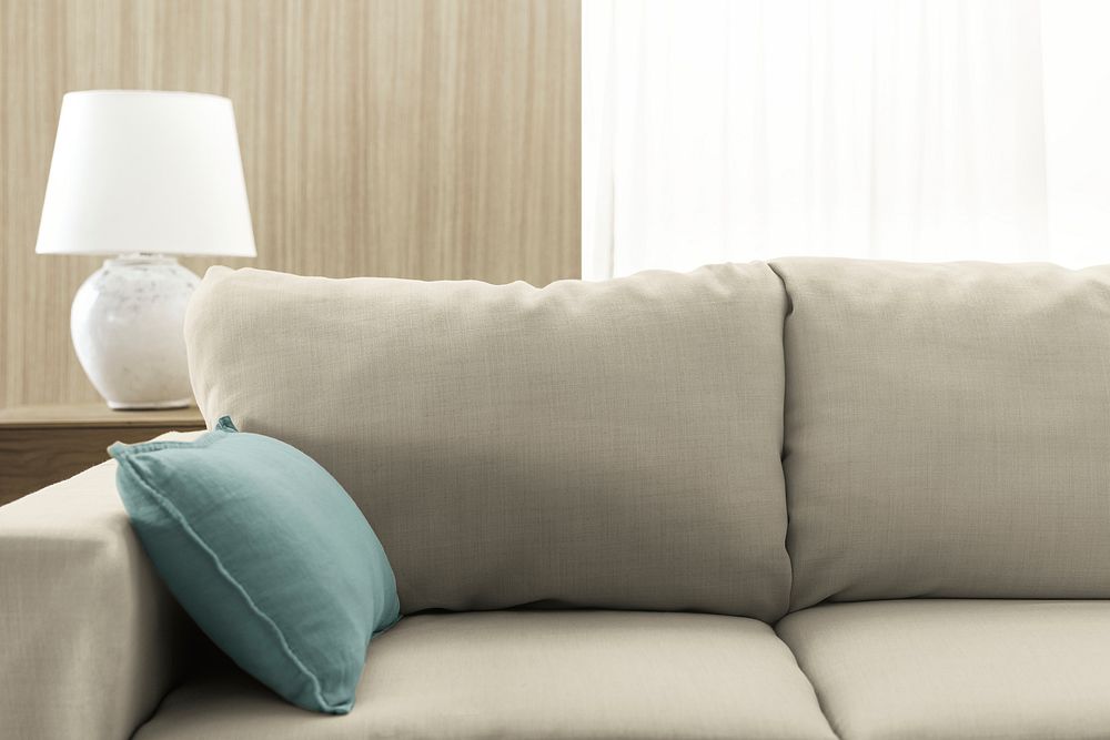 Living room sofa cushion, minimal interior design
