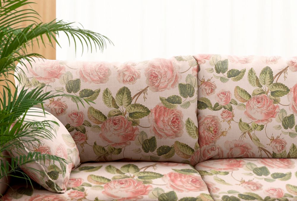 Living room sofa cushion, colorful interior design 