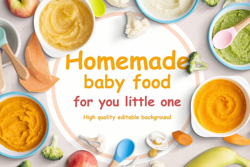 Background PSD homemade baby food