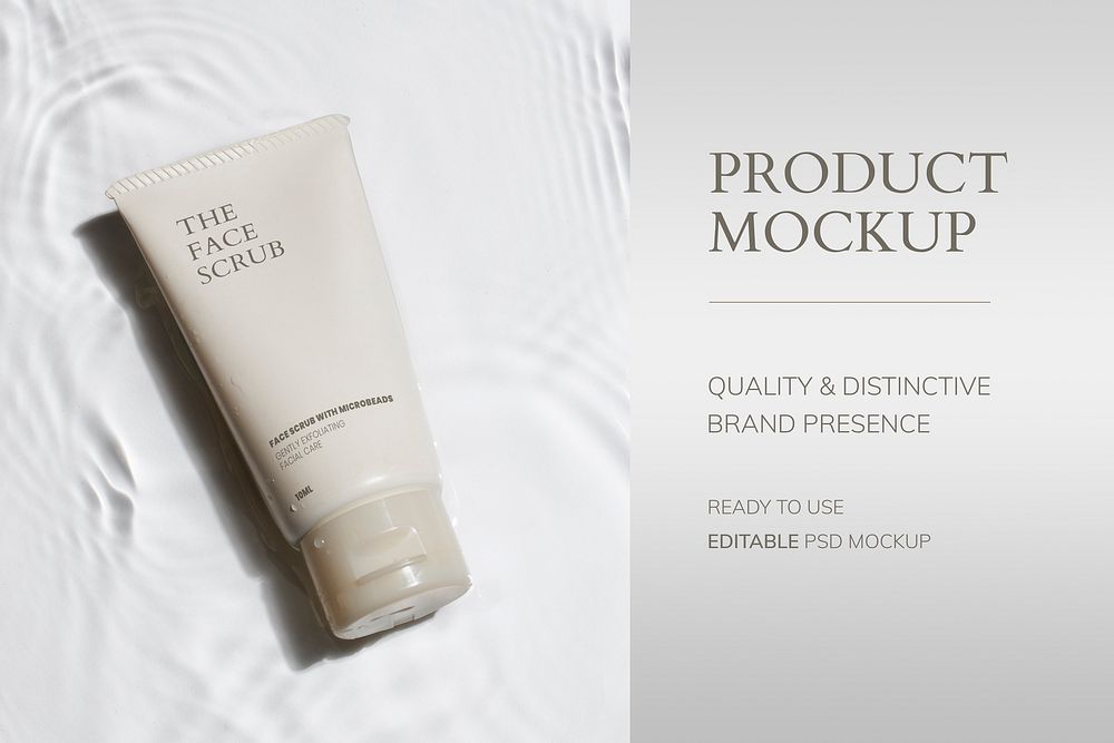 Cosmetic tube mockup psd, product packaging for beauty and skincare