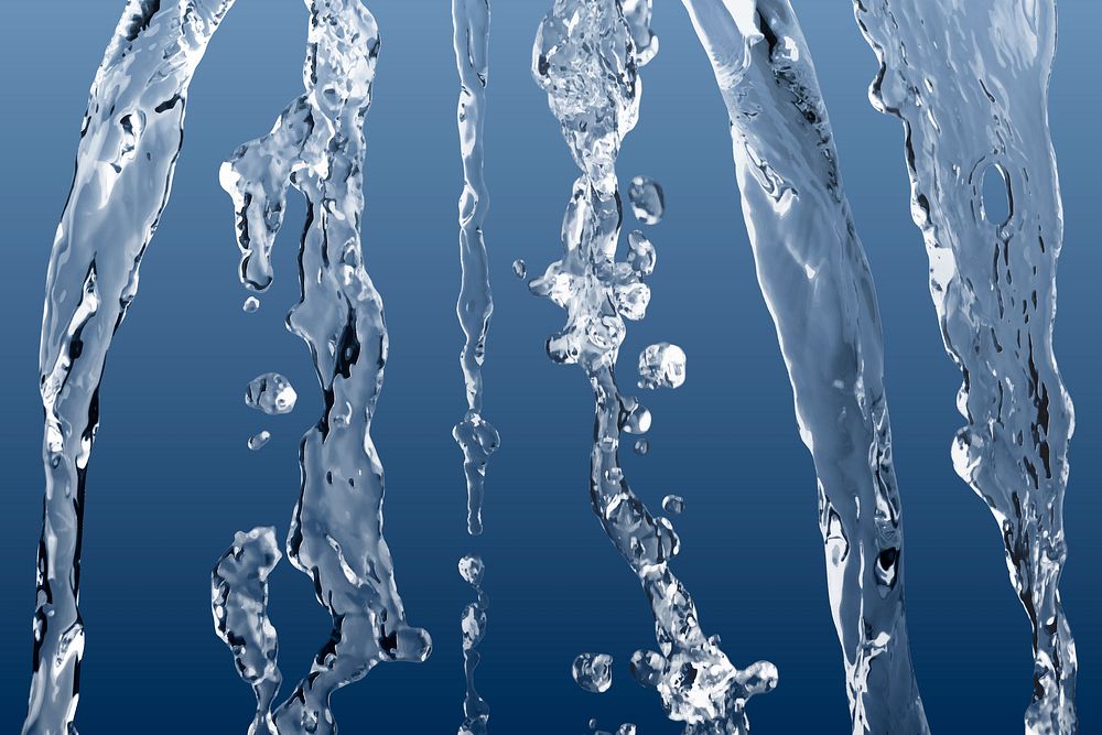 Pouring water element vector set, splashing effect