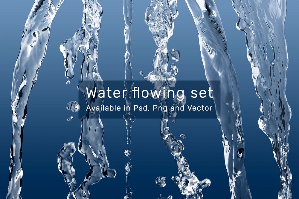 Water flowing effect vector set