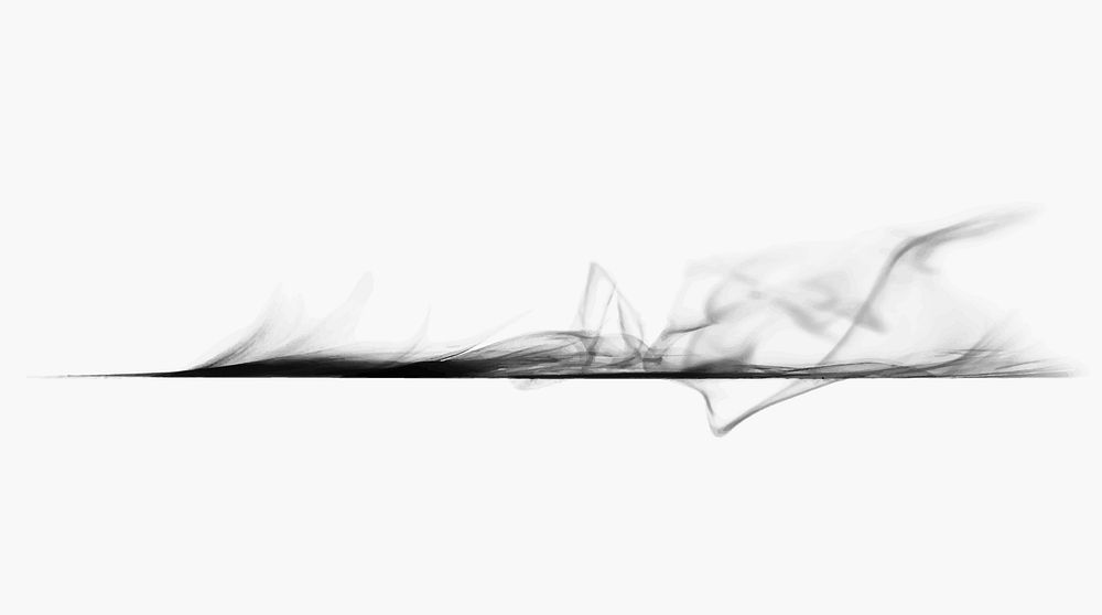 Abstract textured element vector smoke line, in black