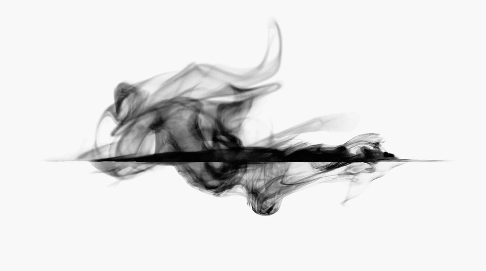 Abstract textured element vector smoke line, in black