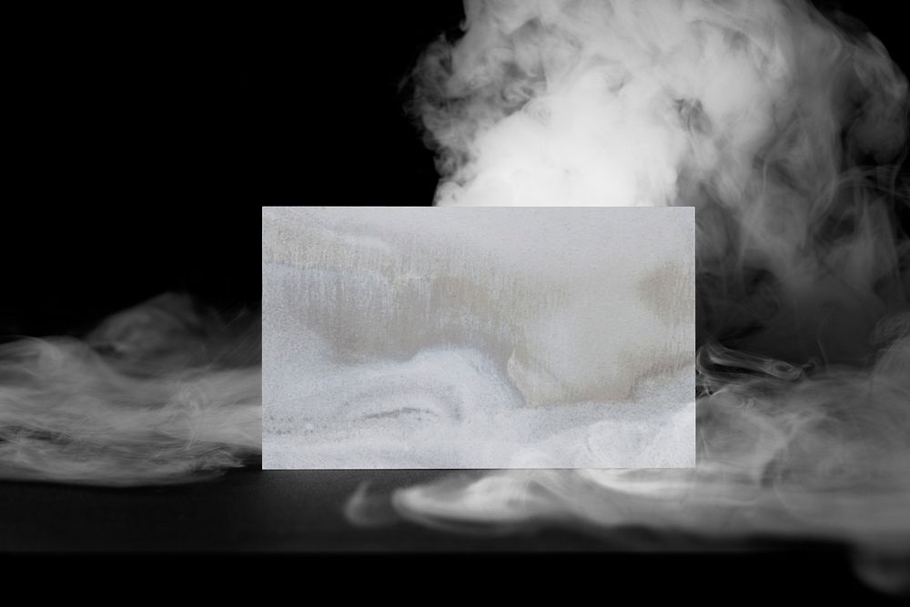 Business card, abstract smoke with design space