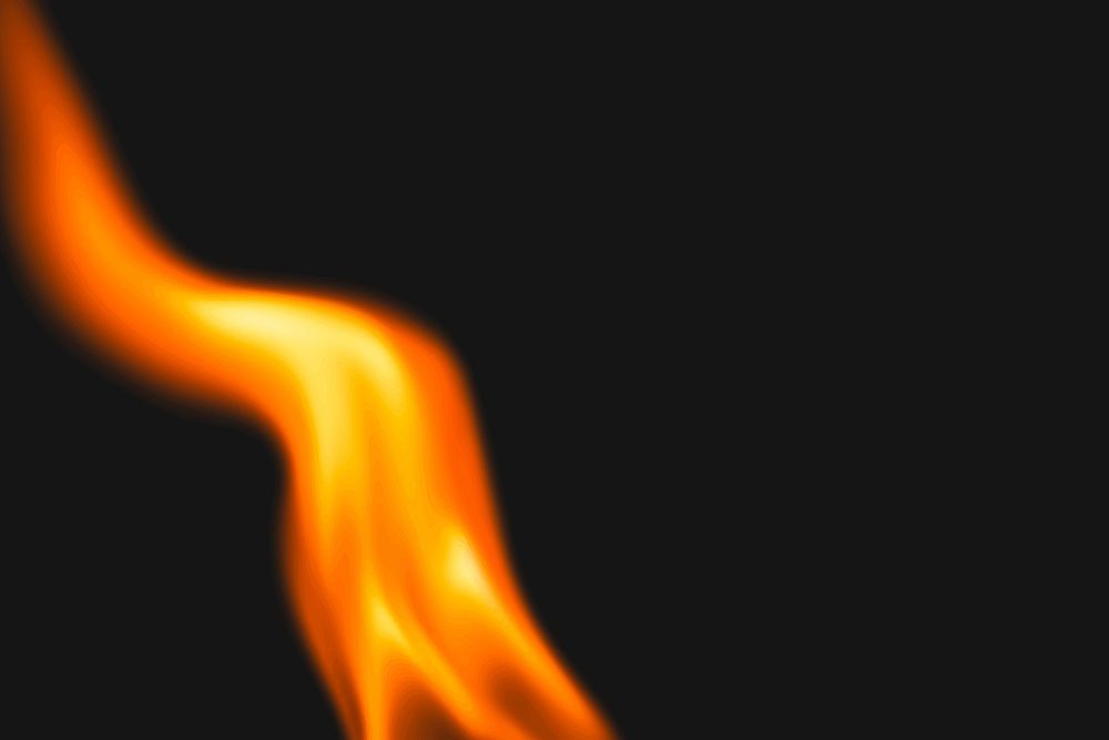 Burning flame background, fire border realistic vector black image