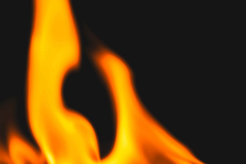 Dark flame background, fire border realistic vector image