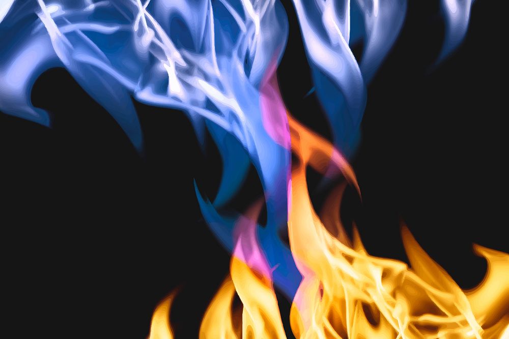 Aesthetic flame background, blazing blue fire vector