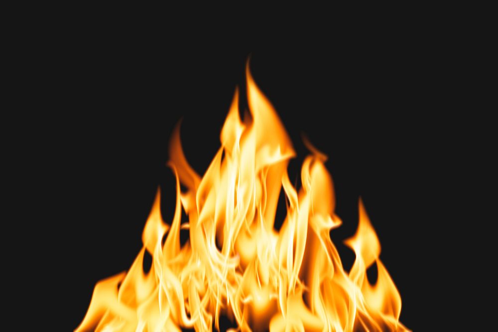 Bonfire flame sticker, realistic burning fire image psd