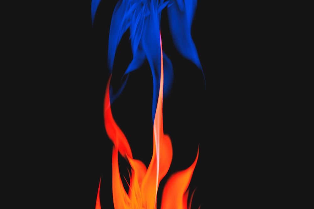 Blue flame background, aesthetic neon fire image