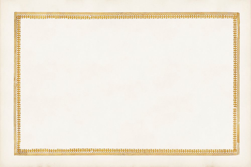 Classic gold border frame, off white background