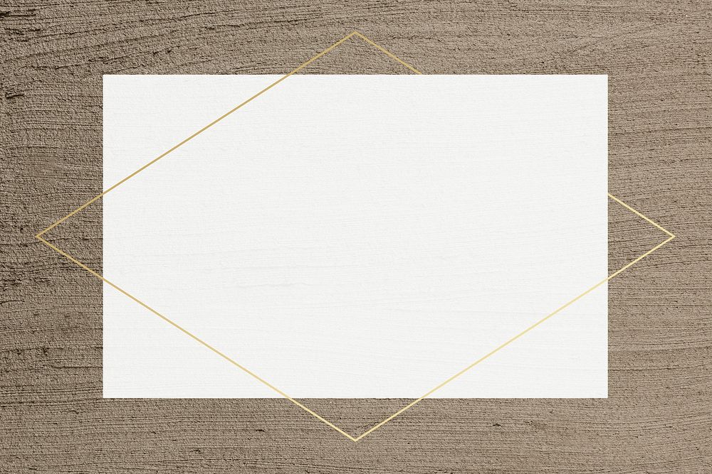 Gold frame vector on brown textured background