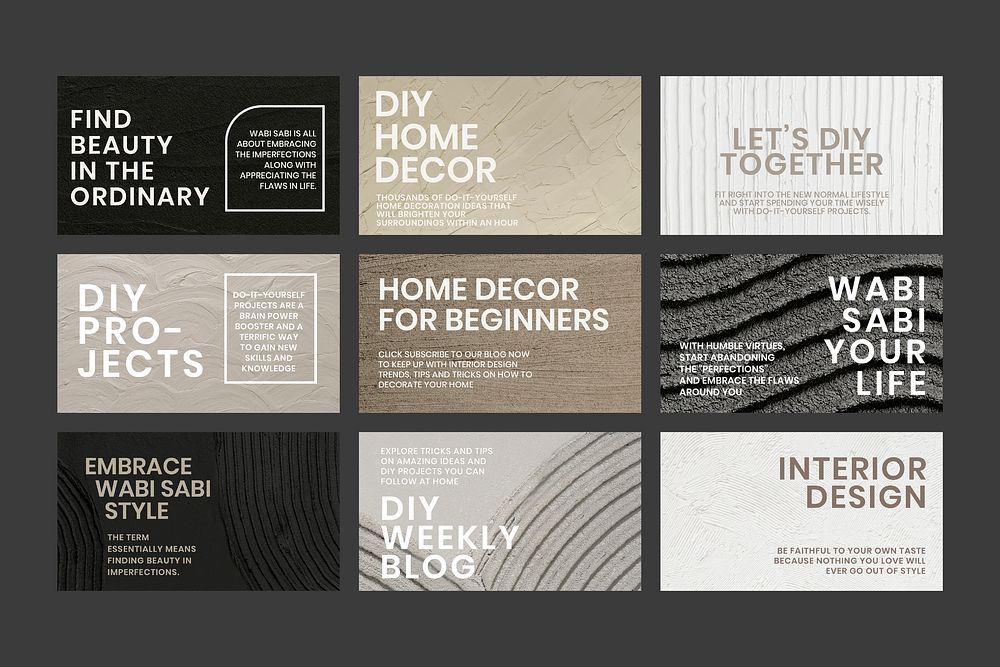 Textured blog banner template vector for interior company