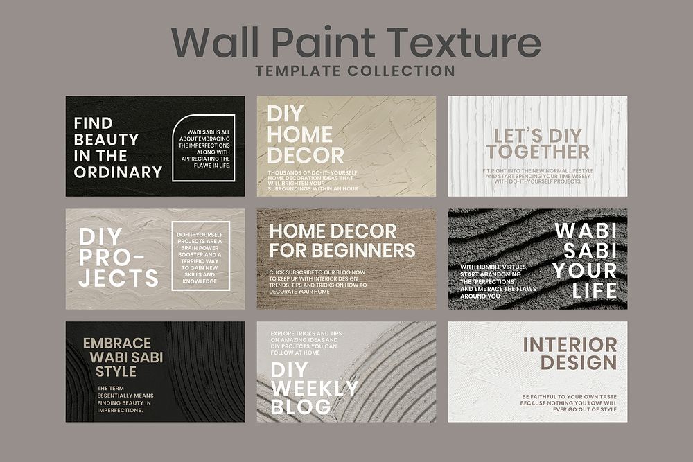 Textured blog banner template vector for interior company