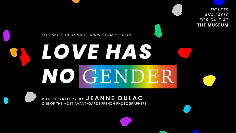 Pride month template vector with love has no gender quote for blog banner