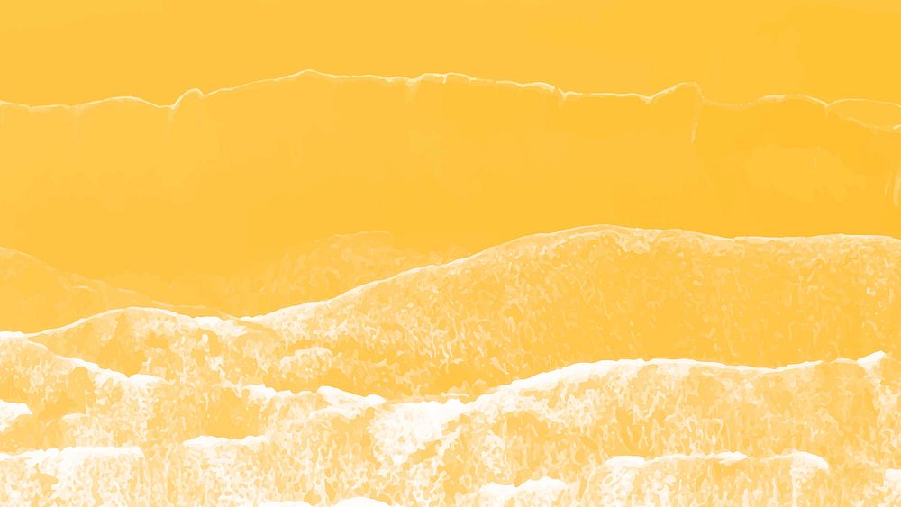 Yellow beach desktop wallpaper, aesthetic nature background