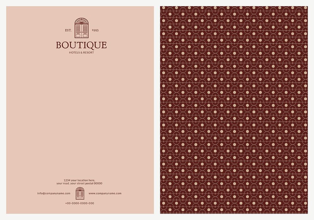 Editable letterhead template psd corporate identity design for boutique and resort