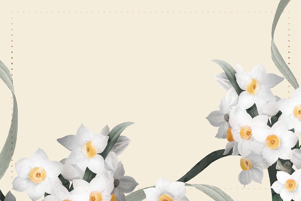 Wedding frame vector with daffodil border