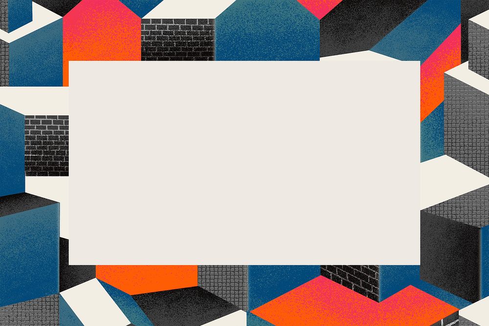 Bauhaus inspired frame psd in colorful tone