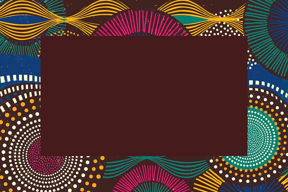 Ethnic frame vector illustration with tribal pattern