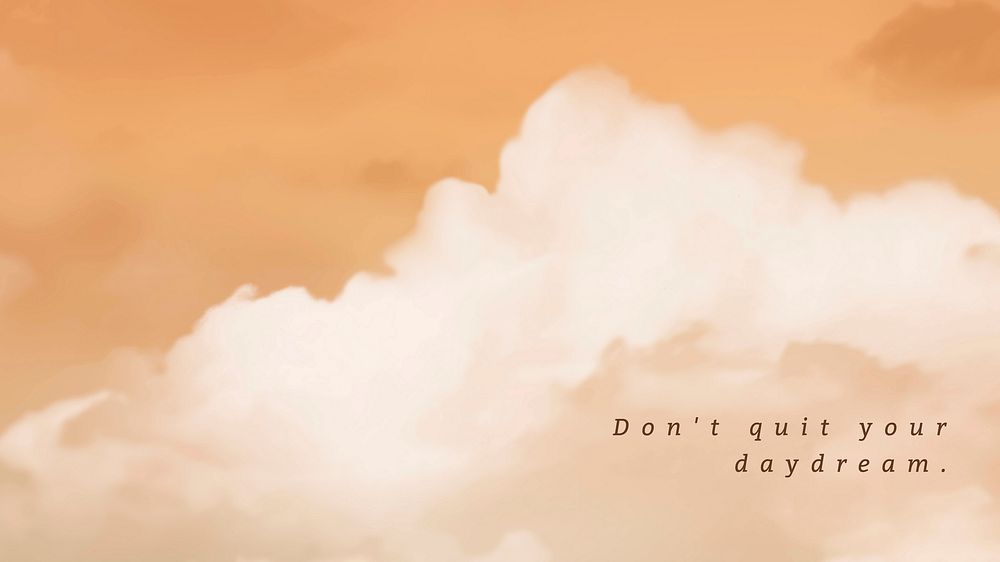 Sky and clouds vector presentation template with inspiring quote