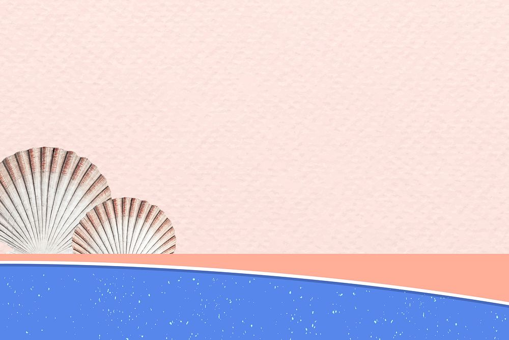 Beach background vector with clam shells, remixed from artworks by Augustus Addison Gould