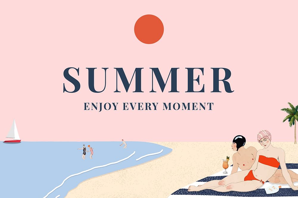 Enjoy every moment in summer, remixed from artworks by George Barbier