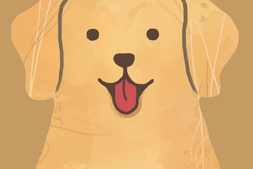 Cute Labrador dog background vector hand drawn illustration