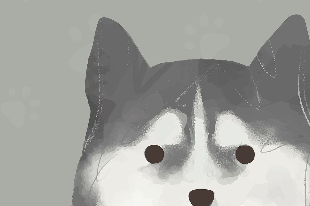 Siberian Husky dog background vector hand drawn illustration