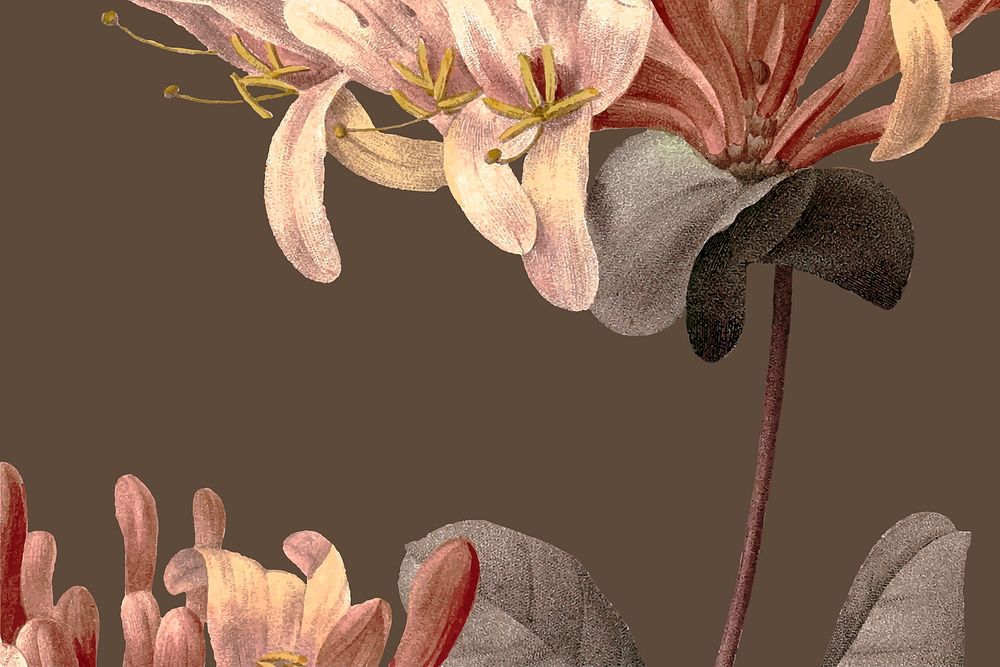 Vintage spring flower background vector illustration, remixed from public domain artworks