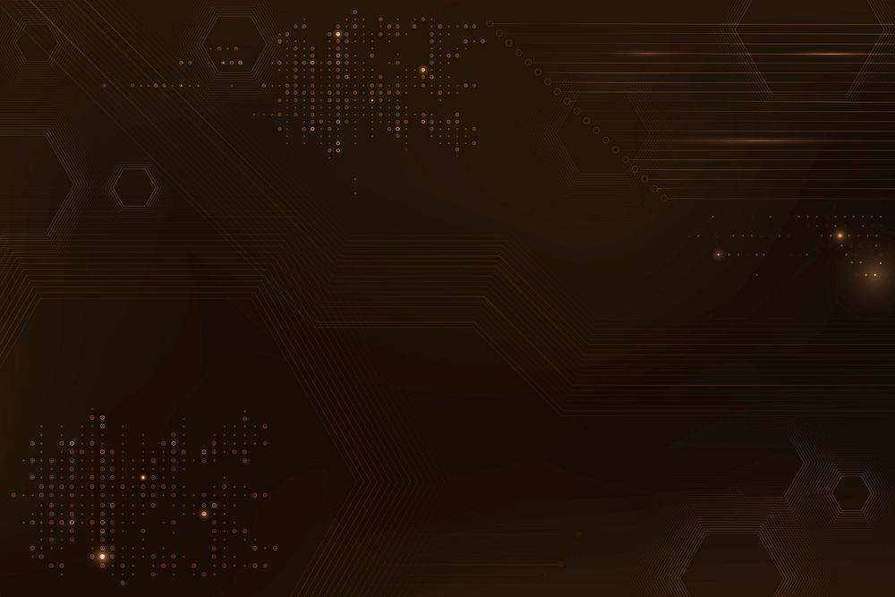 Brown data technology background vector with circuit board
