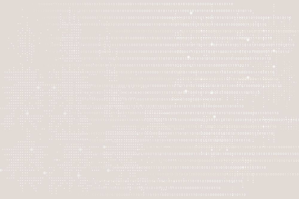Beige data technology background vector with binary code