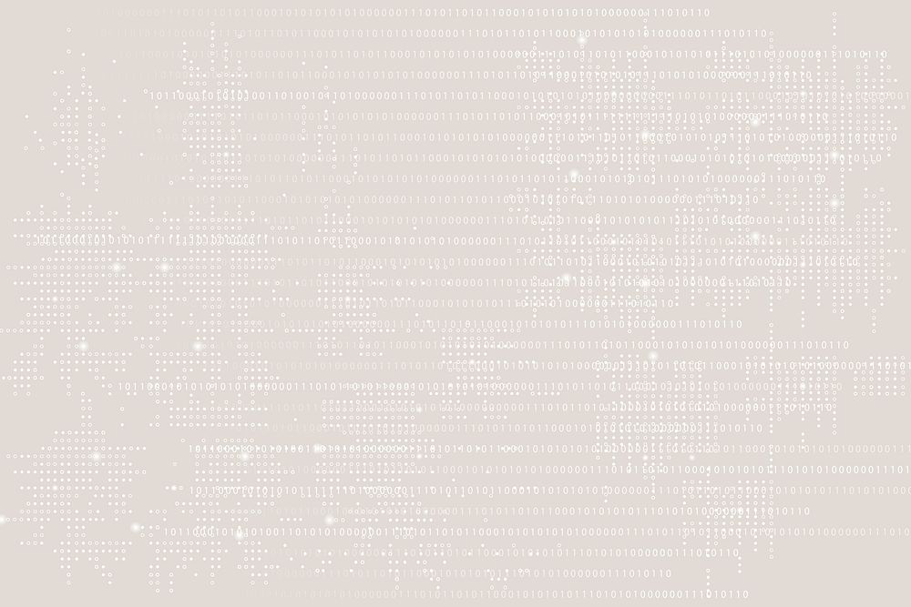Beige data technology background psd with binary code