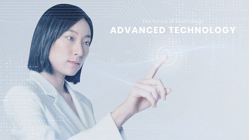 Advanced technology presentation template psd futuristic innovation