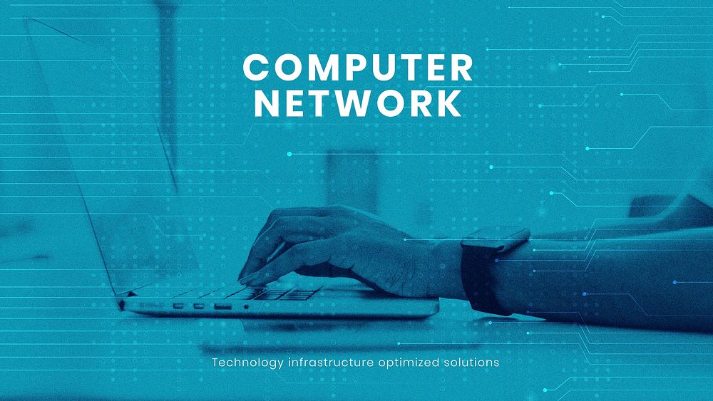 Computer network technology template vector business presentation