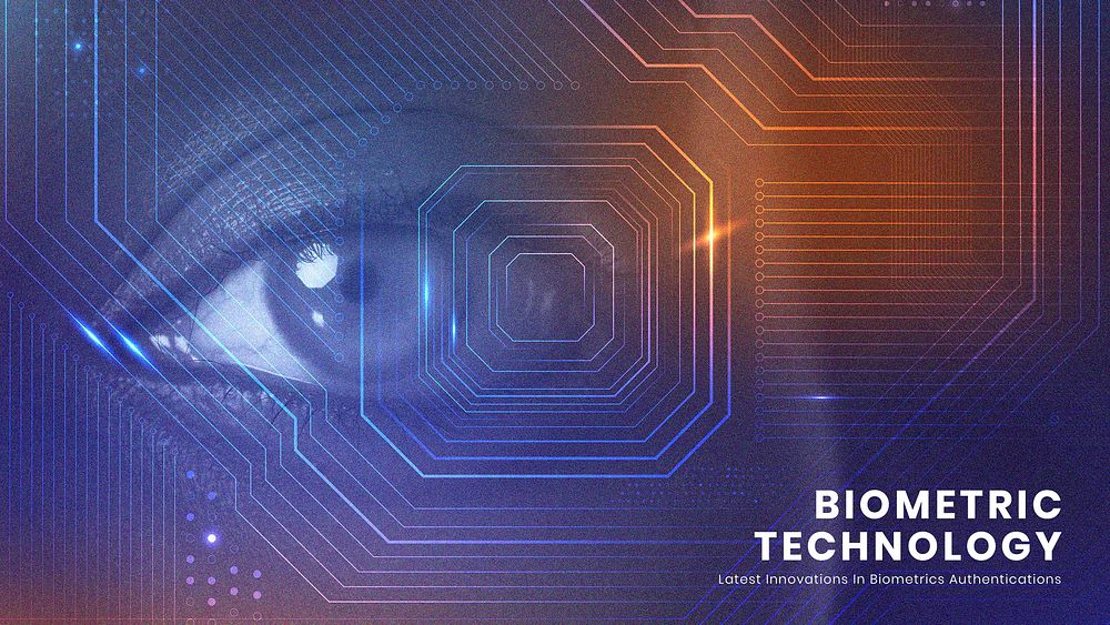 Biometric technology presentation template vector security futuristic innovation
