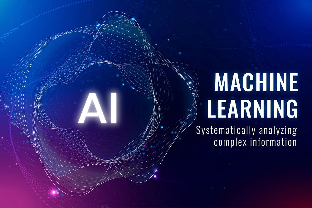 AI machine learning template vector disruptive technology blog banner